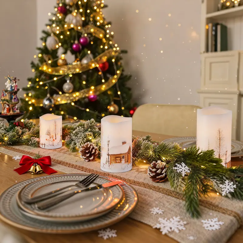Homemory Classic Tree-Shape Flameless LED Candles, 2-Pack 8.5" Tree Décor Waxy Green Electric Candles with 6-Hour Timer, 4 Inches Thickest Battery-Operated for Cozy Little Christmas, Christmas Bedroom Decor, House Decor,home decor