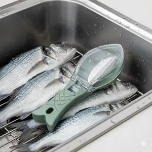 Multifunctional Fish Scaler: Quick Detach Design, Effortless Scale & Skin Removal, Universal for Various Fish. Streamline Kitchen Prep, Enhance Cooking Efficiency. Easy-Clean Essential Tool for Home Chefs. Simplify Cleaning & Preprocessing Steps.