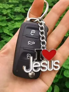 Simple Heart & Letter Design Keychain,  Fashionable Alloy Keychain for Men & Women for Daily Use, Casual Keychain Suitable for Backpacks, Jeans, Car Keychain, Stylish Keychain