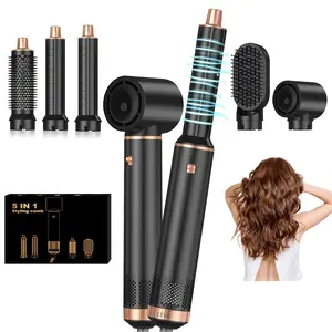 5in 1 Hot Air Brush, Blow Dryer Brush Ionic Hot Air Brush, Hair Curler Hair Straightener Magic Hair Curler, Blow Dryer Brush, Hair Styling Tool, Salon At Home, Lightweight Brush, Multifunctional Brush, Durable Construction