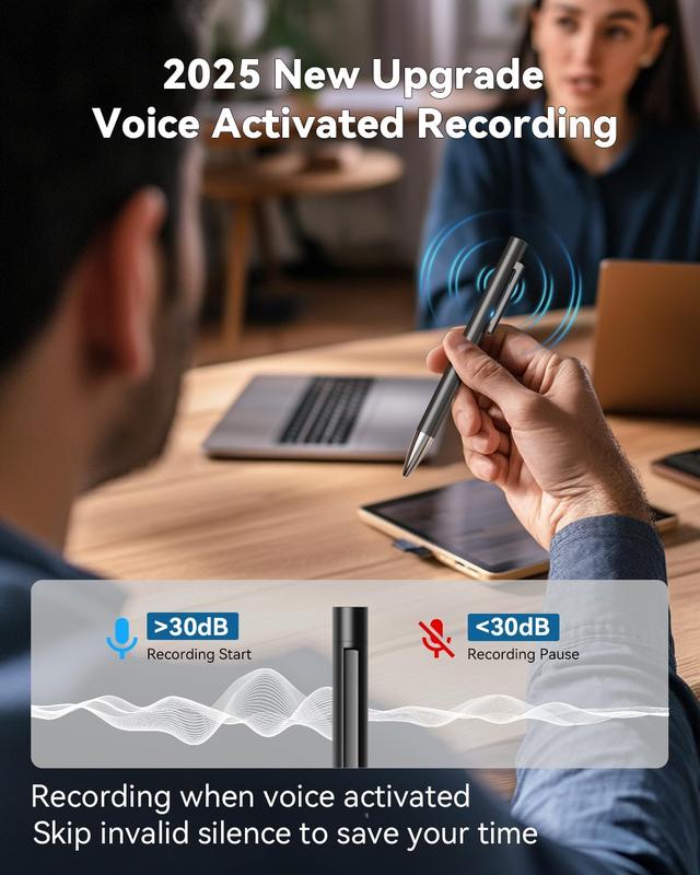 Professional Voice Recorder for Lectures Meetings,Digital Voice Activated Recorder with Playback,64GB(4400Hrs) Dictaphone Audio Recording Device with AI Noise Cancellation,Support OTG