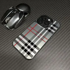 Luxury Classic Plaid TPU Plastic Shockproof Phone Case Durable Full Protection Stylish Mobile Accessory For iPhone 13-17 Pro Max Ideal Christmas Gift outdoorfun