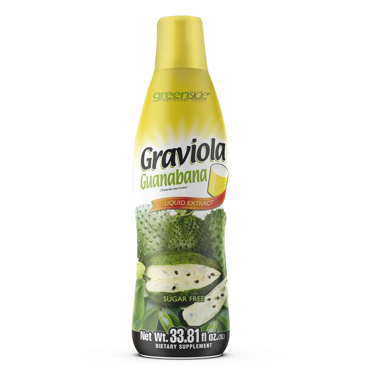 Greenside Graviola Guanabana Liquid Extract | Sugar Free | 33.81 fl oz (1 L) Dietary Supplement