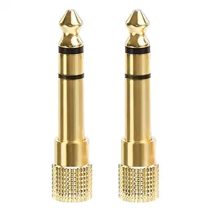 Gold Plated 6.35mm 1/4 Male to 3.5mm 1/8 Female audio Stereo Headphone Adapter - 2-Pack