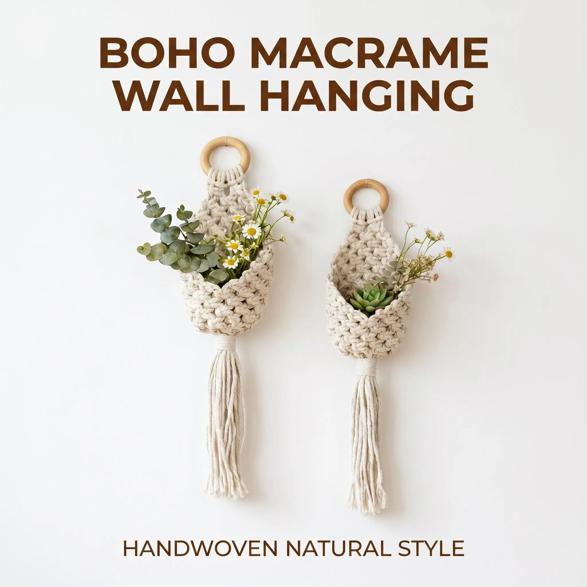 Boho Macrame Plant Holder Wall Hanging