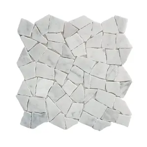 Carrara Marble Mosaic Tile, Random Mosaic Wall and Floor Tile