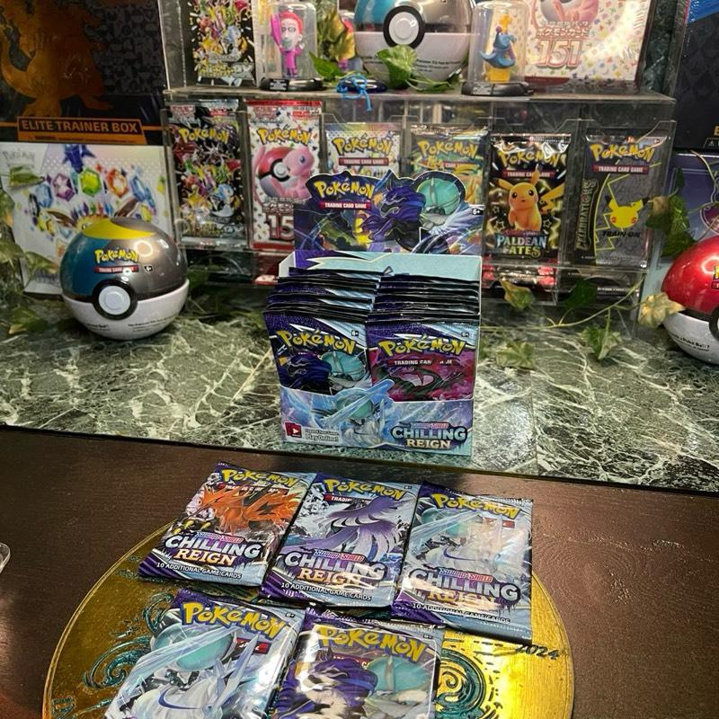 POKEMON: CHILLING REIGN 5 PACK BUNDLE ( 5 FACTORY SEALED BOOSTER PACKS FROM FACTORY SEALED BOOSTER BOXES)