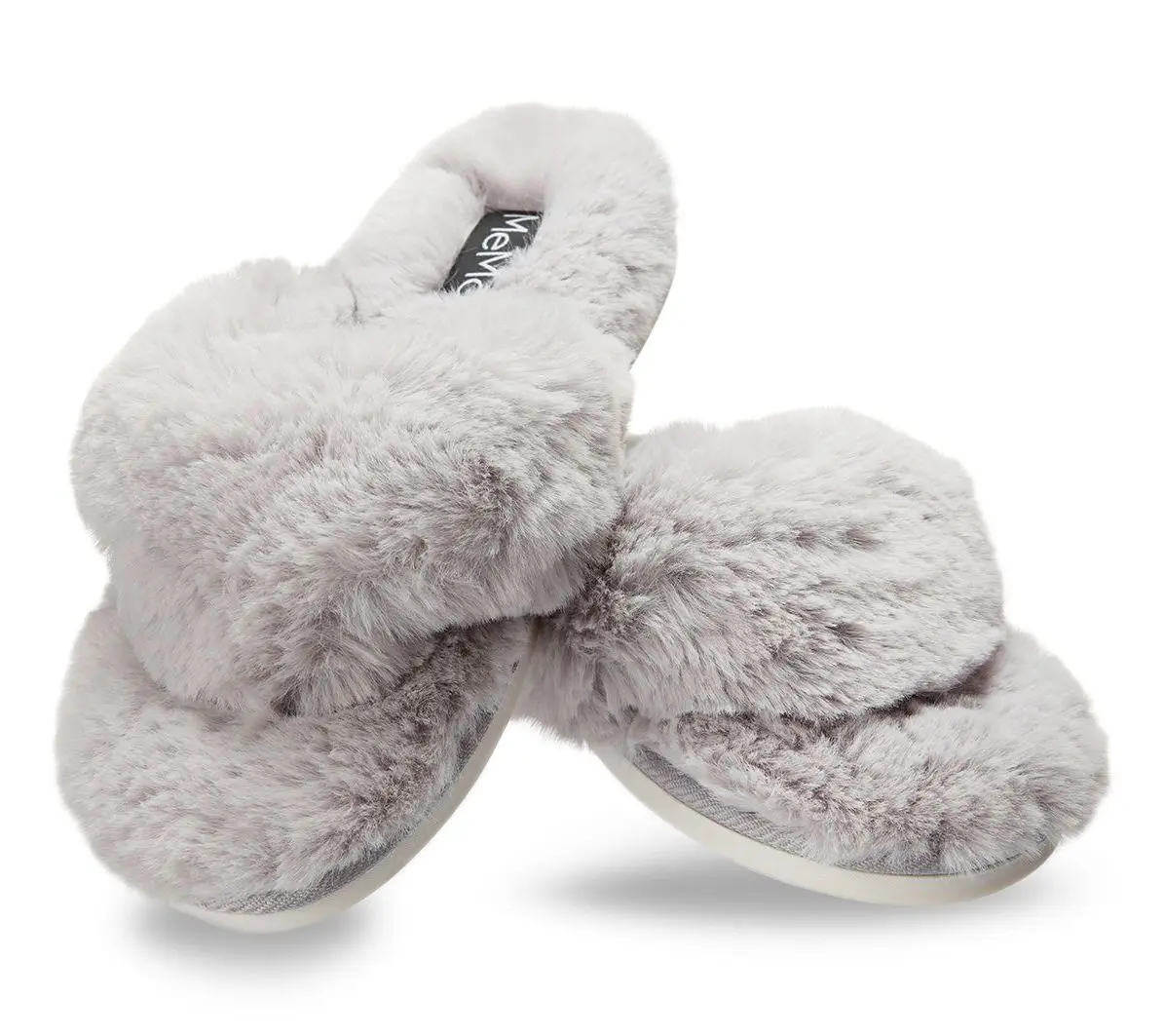 Memoi Women's Fuzzy Plush Thong Slippers