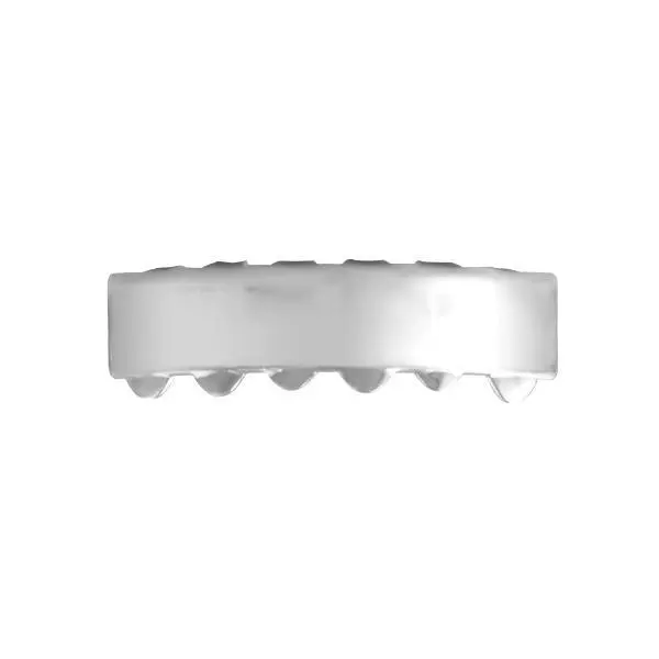Rhodium-Plated Bottom Grillz, Hip Hop Style Bar Metal Teeth Accessory, Unisex Fashion Costume Body Jewelry
