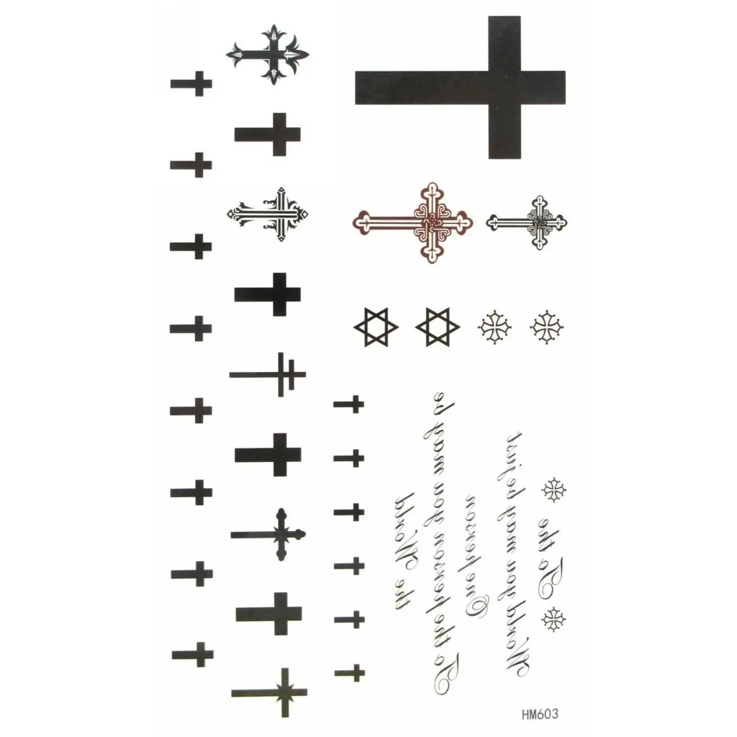 Cross Temporary Tattoo Waterproof Body Tattoo Sticker | 2 pcs/lot