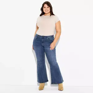 Women's Mid-Rise Flare Jeans - Wild Fable Dark Wash 22