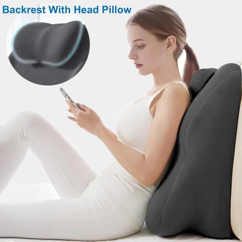 Bed Pillow for Neck Back Support, Multi-Use Prone Lying Reading Pillow, Ergonomic Design with Removable Cover, Home Office Gift