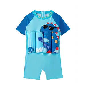 Dinosaur Swim Vest for Kids with Back Zipper High Stretch Snug Fit Machine Washable Pool Beach Swimming Float Life Jacket