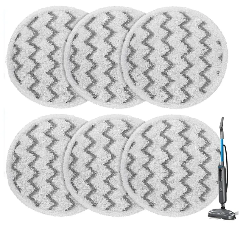 3897A Steam Mop Pads for Bissell SpinWave SmartSteam Scrubbing Steam Mop - Replacement Rotating Mop Head Fit 3897A 3712 3712W, Model No 1641112 (6Pack）
