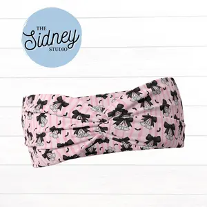 The Sidney Studio Halloween Ghosts Cherries Coquette Wide Twist Headband for Nurses Teachers and Moms Buttery Soft Ultra Stretchy Jersey Knit One Size Fits Most