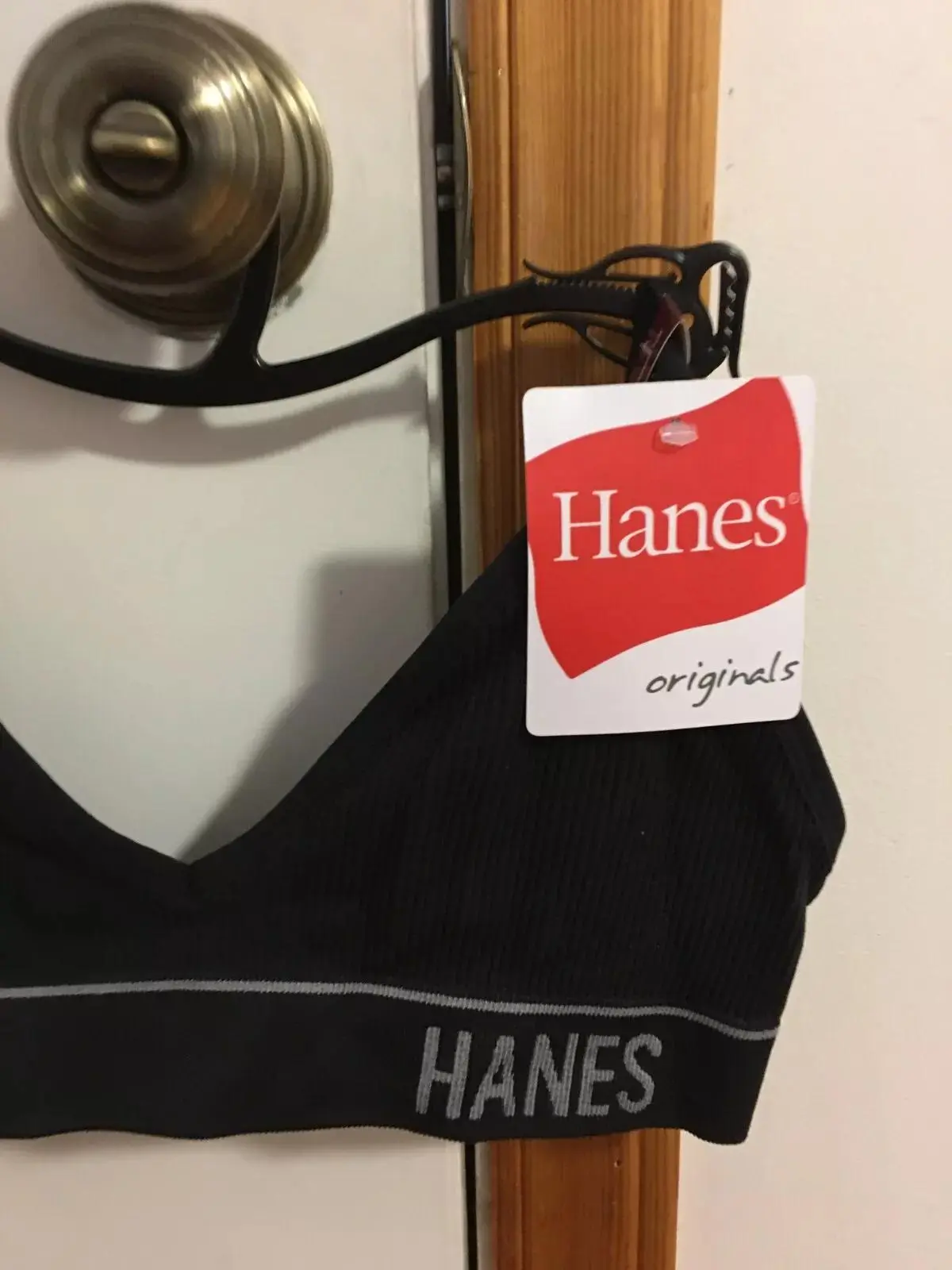 b'NEW WOMEN SIZE SMALL HANES ORIGINALS RIB TRIANGLE COMFORTFLEX FIT BRALETTE'