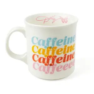 DOLLY MUG - Caffeine 16-ounce Ceramic Mug with Dolly Signature Logo Microwave & Dishwasher Safe in Pink Gingham Gift Box