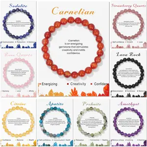 Crystal Beads Bracelet Amethyst Fluorite Tourmaline Men Women's Bangle Jewelry