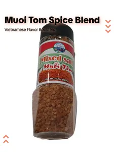 Mixed Salt Muoi Tom Salt with Shrimp Powder and Chili Garlic 4.2 oz 120g (NP) Vietnamese Food and snacks seasoning spices