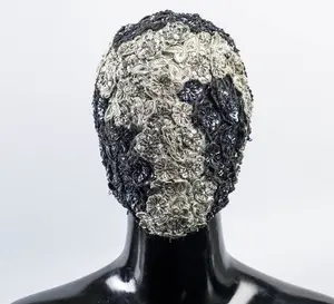 Silver and Black Rose Flower Mask