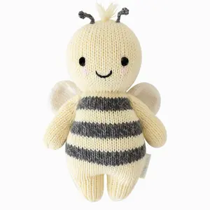 cuddle+kind Baby bee 7" hand-knit doll - gives 5 meals, fair trade, heirloom quality, 100% cotton yarn