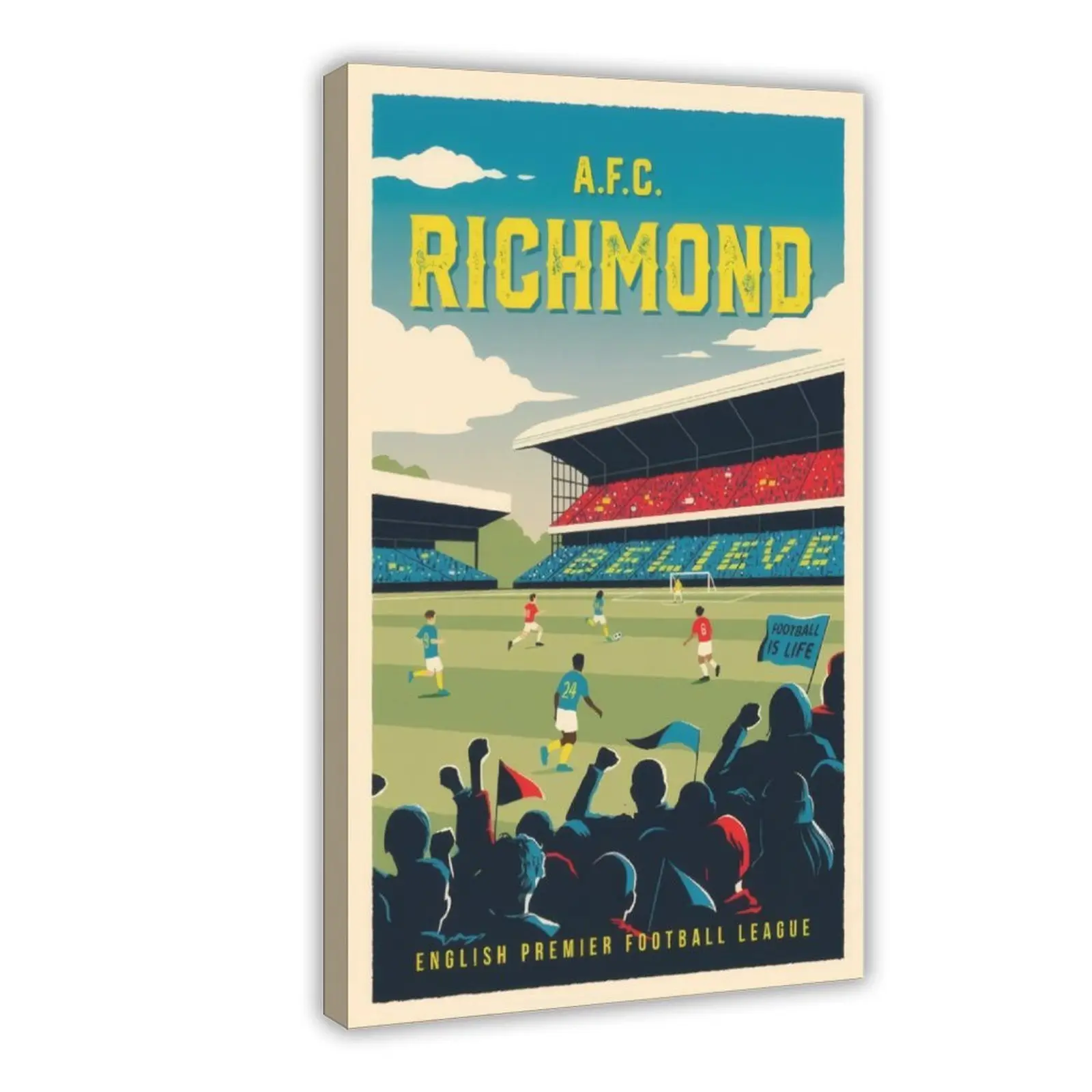AFC Richmond Retro Ted Lasso Football Poster - Collectibles, Home Supplies, Wardrobe & Wall Art for Living Room, Kid Room, Balcony Home Decor Gifts