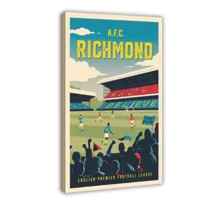 AFC Richmond Retro Poster - Ted Lasso Wall Artwork Football Gift,Living Room Bedroom Wall Decoration