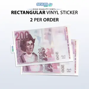 200 colones from el salvador rectangular vinyl sticker