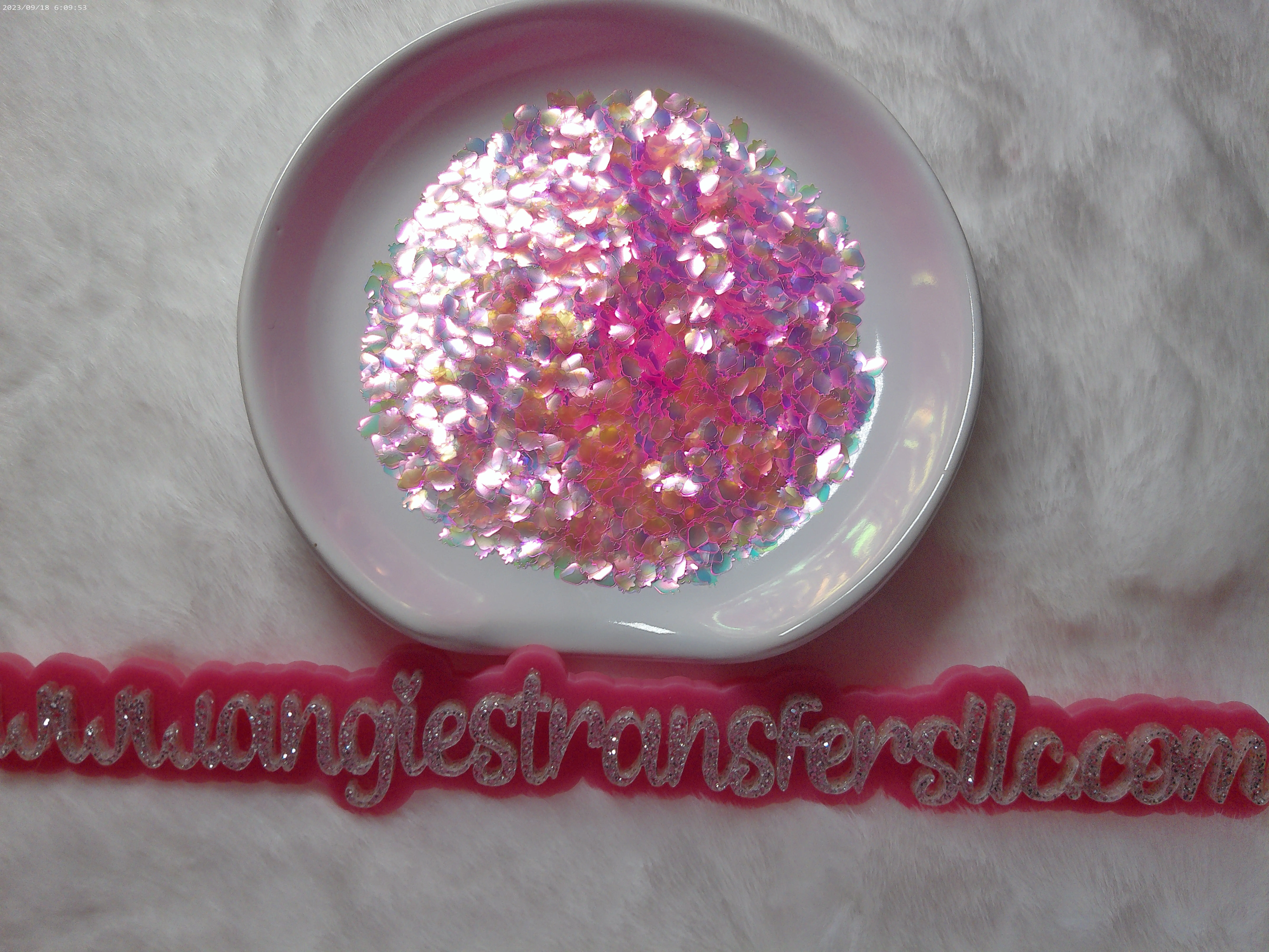 Pink Strawberry Shaped Glitter for Snowglobe Nail Art Slime Decor Crafts Tumblers