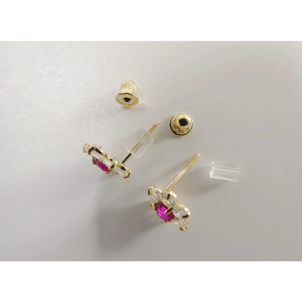 Hot Pink Flower Earrings
