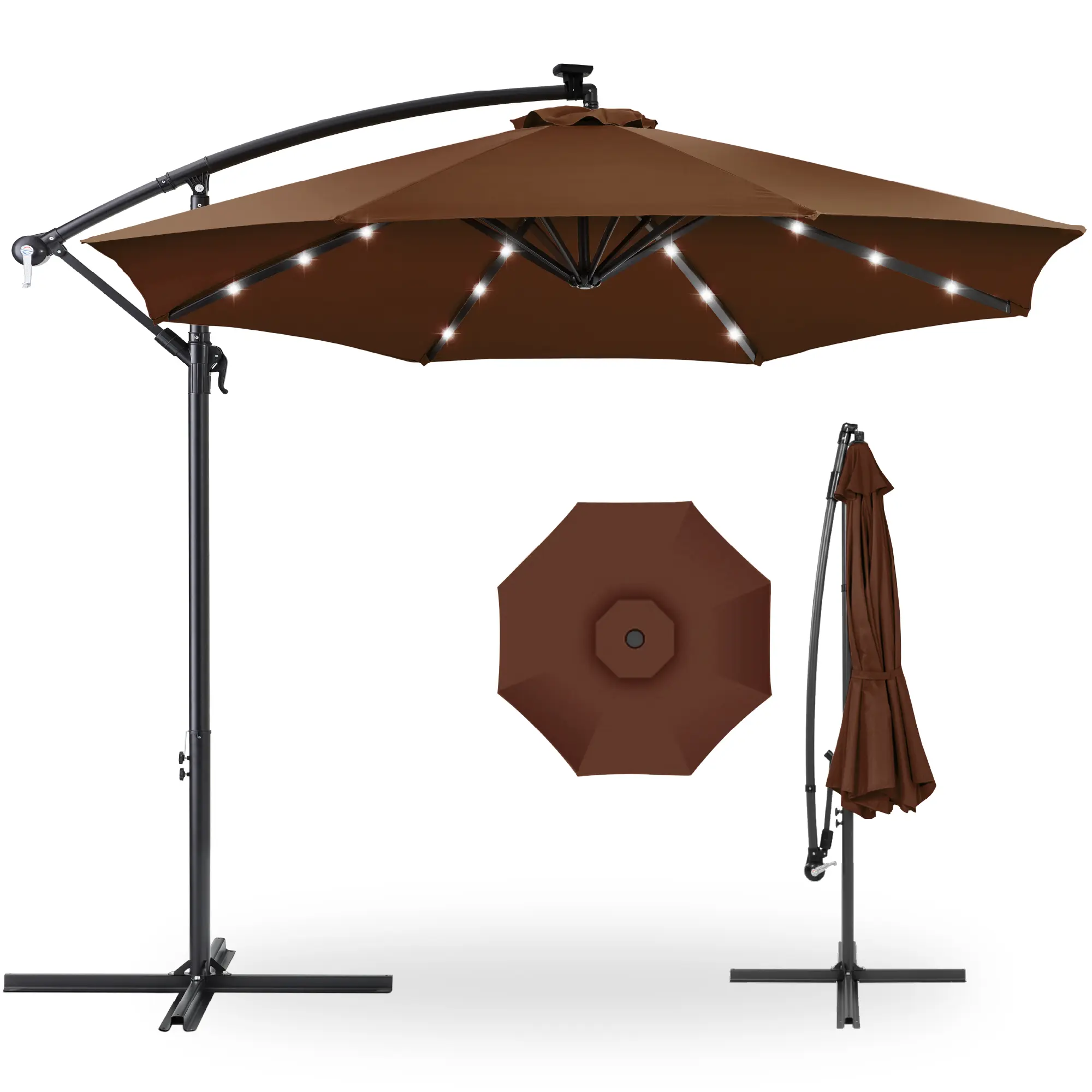 Best Choice Products 10ft Solar LED Offset Hanging Outdoor Market Patio Umbrella w/ Adjustable Tilt Best Choice Products 10ft Solar LED Offset Hanging Outdoor Market Patio Umbrella w/ Adjustable Tilt