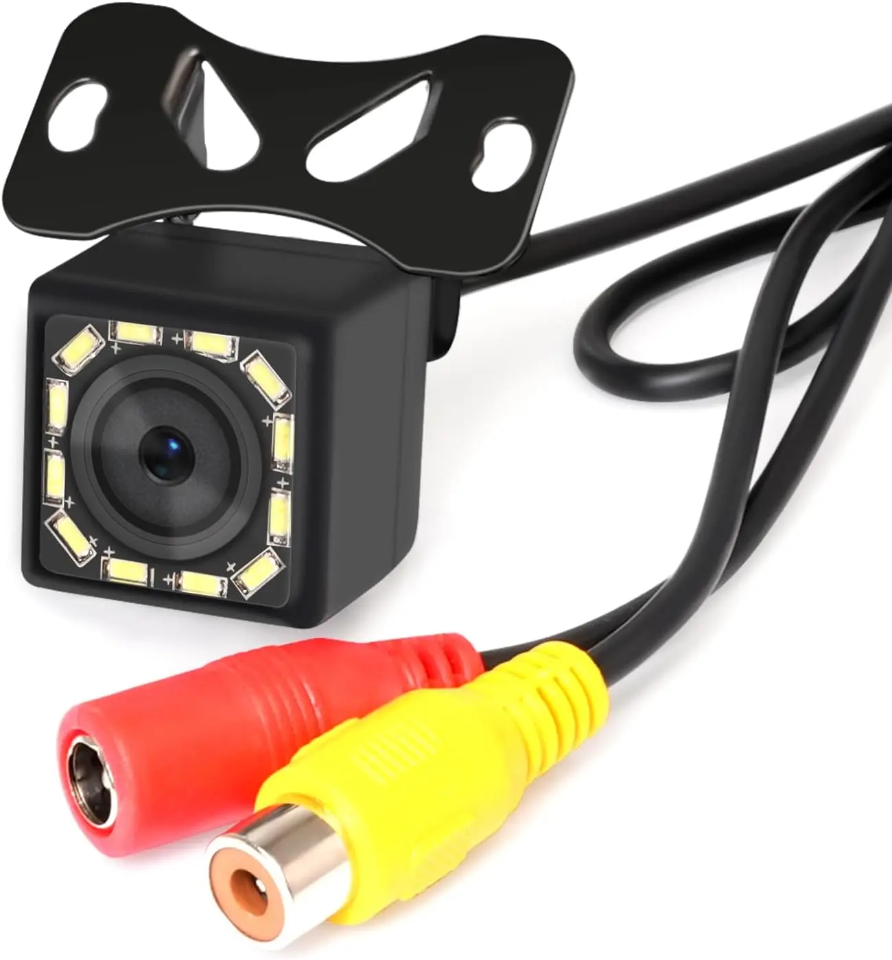 Universal Backup Camera, License Plate Mount, 480P,12-LED Night Vision
