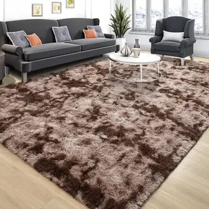 Soft Dyed Plush Shaggy Area Rug Fluffy Bedroom Rug for Bedroom and Living Room, Cozy Floor Covering to Enhance Decor, Ideal for Modern Home Styles