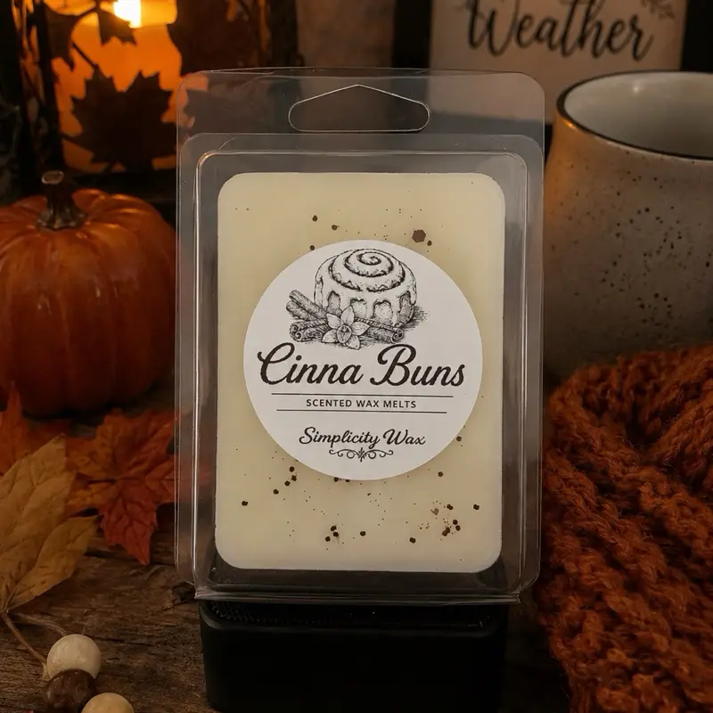 Cinna-Buns Scented Wax Melts - Compatible with Wax Warmers, Tealight Warmers - Fall Scents, Halloween Vibes, Gourmet Scents