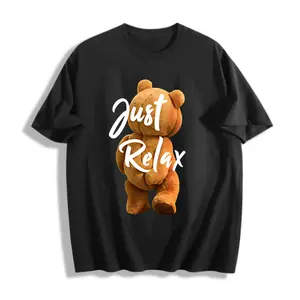 Casual Style Men's T-Shirt Just Relax Teddy Bear Design For Everyday Wear And Leisure Time Perfect Gift For Friends And Family