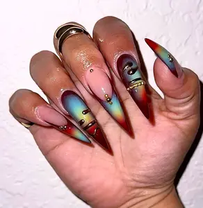 Handmade Gold Bangles Style Press On Nails