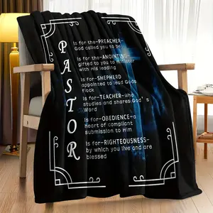 Pastor Definition Bible Verse Cross Print Flannel Blanket Cooling Blanket Homegoods Soft Cozy For Bedroom Living Room Sofa For Pastors Church Leaders Perfect Gift