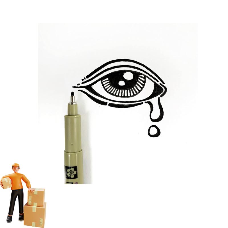 Fineliner Pens Archival Black Ink Waterproof & Bleed Free Assorted Point Sizes 005, 01, 02, 03, 05, 08 - 6 Pack for Writing, Drawing, Journaling