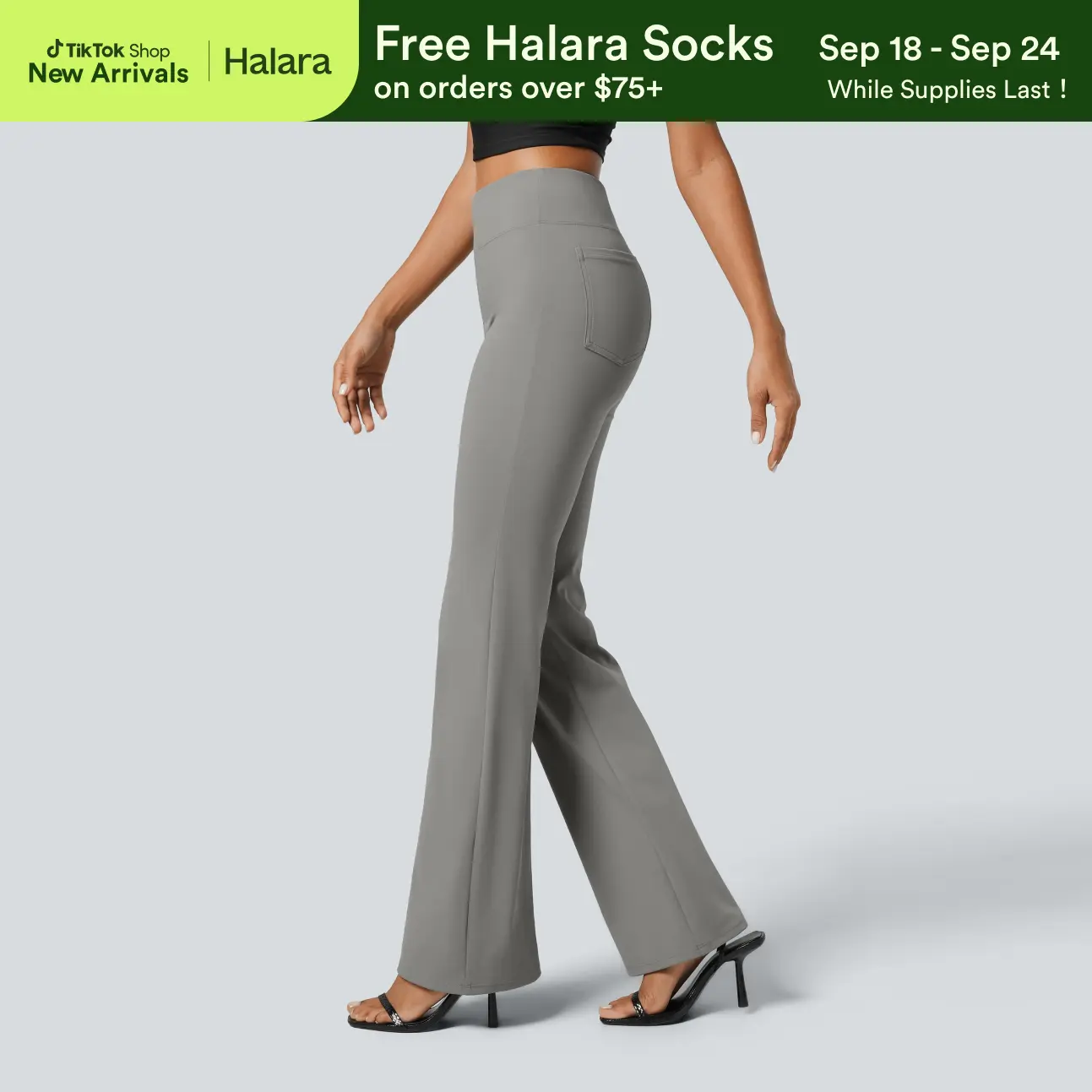 【Creator’s Pick】Halara Flex High Waisted Back Side Pocket Slight Flare Work Pants 【Creator’s Pick】Halara Flex High Waisted Back Side Pocket Slight Flare Work Pants