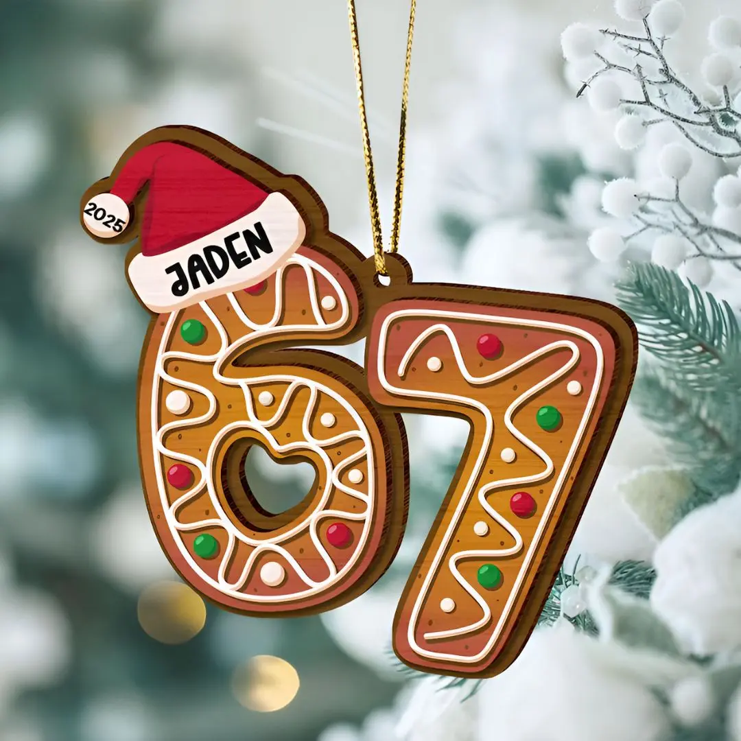 Personalized Gingerbread 67 Ornament 2025 | Custom Christmas Decoration with Name | Cute Holiday Gift for Family & Friends, Classic Fashion, Fits Every Occasion