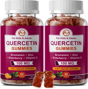 Minch (2 Pack) Quercetin Gummies, Chewable Supplement with Bromelain, Elderberry, Zinc & Vitamin C, 100mg Per Serving, Vegan Formula for Adults & Kids