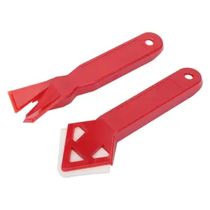 Caulking Tool, 2Count Caulk Tools Kit Sealant Remover Shovel Glass Cement Caulking Scraper Red for Any Edge Angle Joint