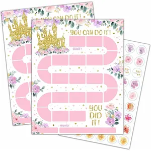 Princess Theme Reward Chart, 10  Behavior Charts with 216 Round Stickers, Sticker Incentive Responsibility Chart for Teens   Homework Assignments Attendance-A15