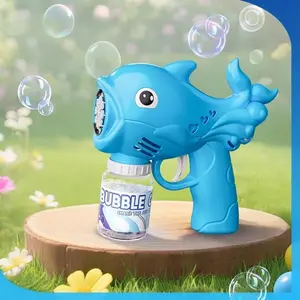 Cartoon Dolphin Bubble Machine, Fully Automatic Electric Handheld Bubble Gun, Outdoor Leisure Bubble Toy with 70ML Liquid