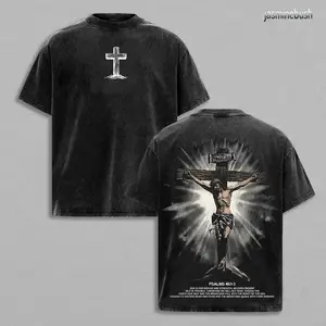 Psalms 46:1-3 Jesus Cross T-Shirt | Christian Streetwear Vintage Tee | Faith Bible Verse Shirt | Jesus Religious Graphic Tee | God Is Our Refuge
