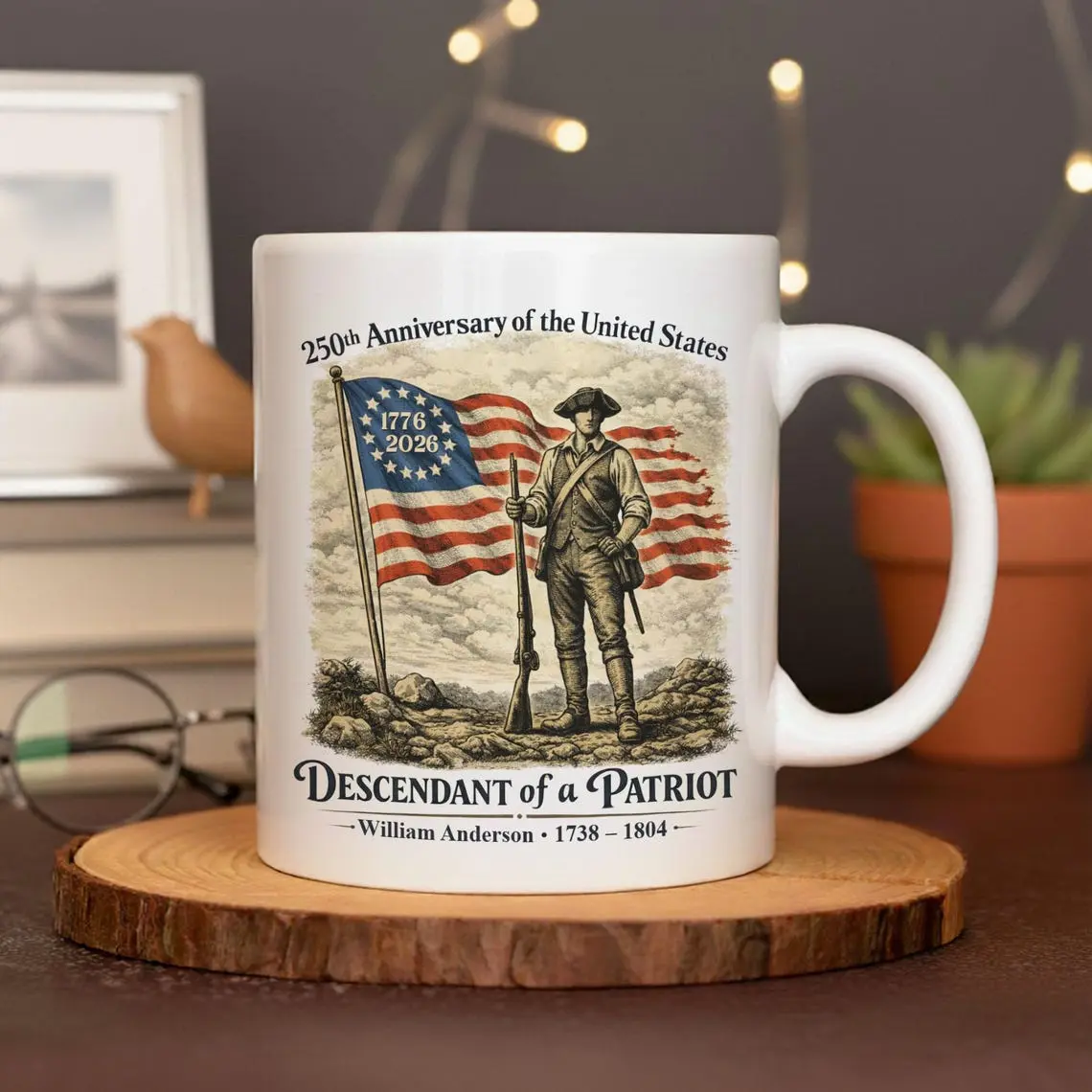 Personalized 250th Anniversary of the United States Mug, Descendant of a  Patriot 17762026 Coffee Cup, Historic American Heritage Gift - TikTok Shop