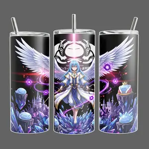 Rimuru Tempest Demon Lord Anime Wrap Design Stainless Steel Insulated Tumbler With Handle & Straw Lid 20oz 40oz Travel Mug Full Wrap Fantasy Power Art