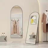 Sweetcrispy Shiny Aluminium Large Full Length Mirror - Slim Glossy Frame, Lightweight Durable Stainless Steel, Freestanding Stand Up Mirror, Wall-Mounted or Leaning, for Living Room Home Decor Supplies