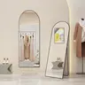Sweetcrispy Shiny Aluminium Large Full Length Mirror - Slim Glossy Frame, Lightweight Durable Stainless Steel, Freestanding Stand Up Mirror, Wall-Mounted or Leaning, for Living Room Home Decor Supplies