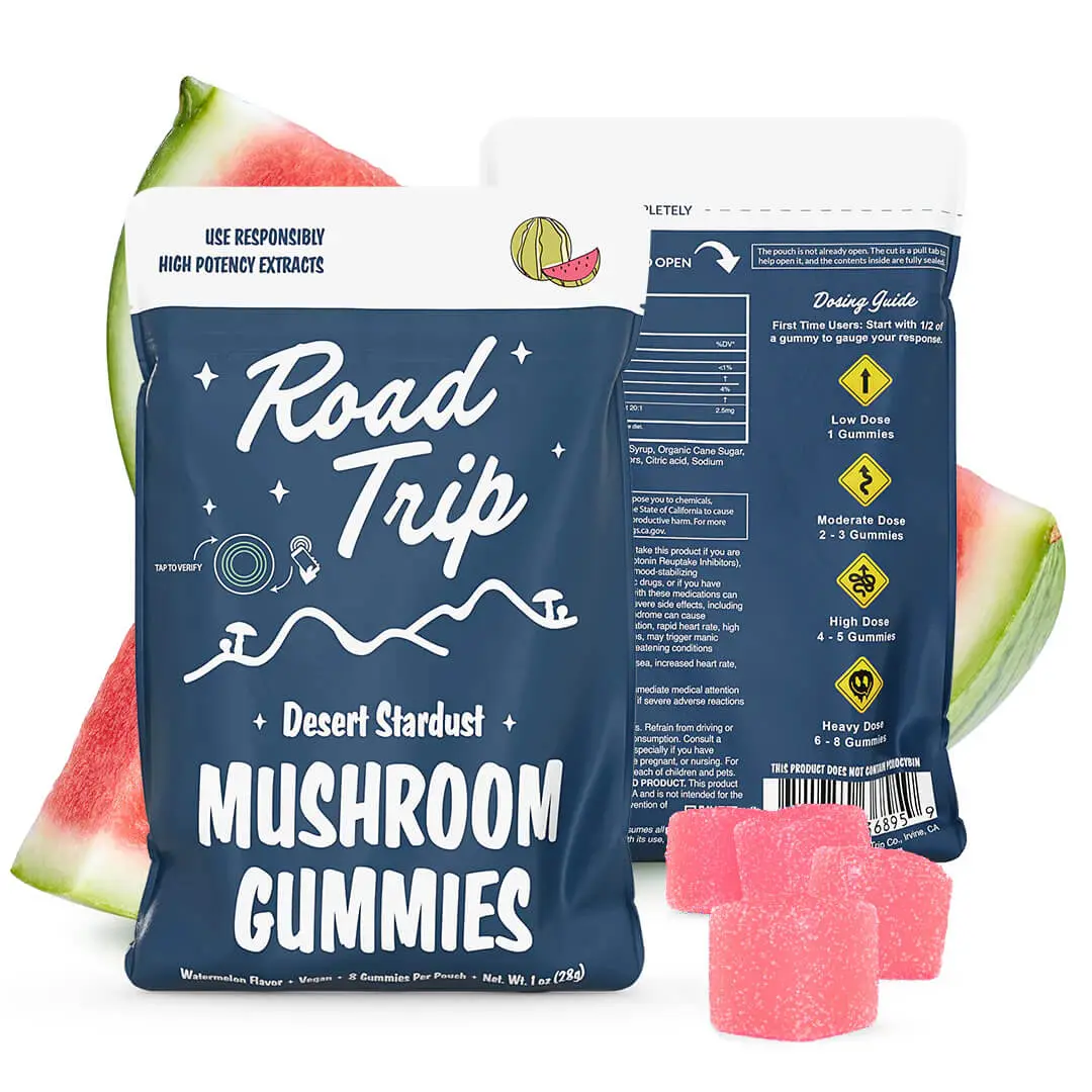 Road Trip Mushroom Gummies Watermelon 8 Ct For Enhanced Energy & Focus